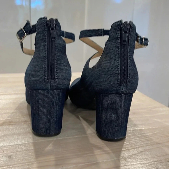 Denim chunky block heels - Picture 3 of 6